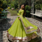 Lime Mirror Work Lehenga Set
