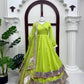Lime Mirror Work Lehenga Set