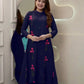 Long Flair Embroidered Rayon Kurti with Palazzo – Elegant Festive Wear