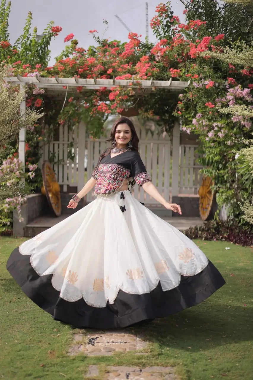 Lotus Gota Mirror Lehenga Set