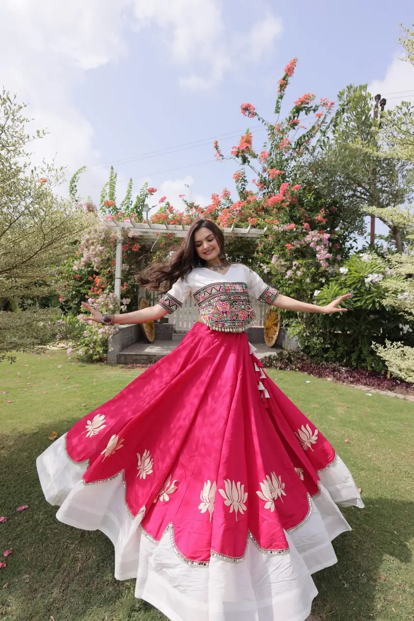 Lotus Gota Mirror Lehenga Set