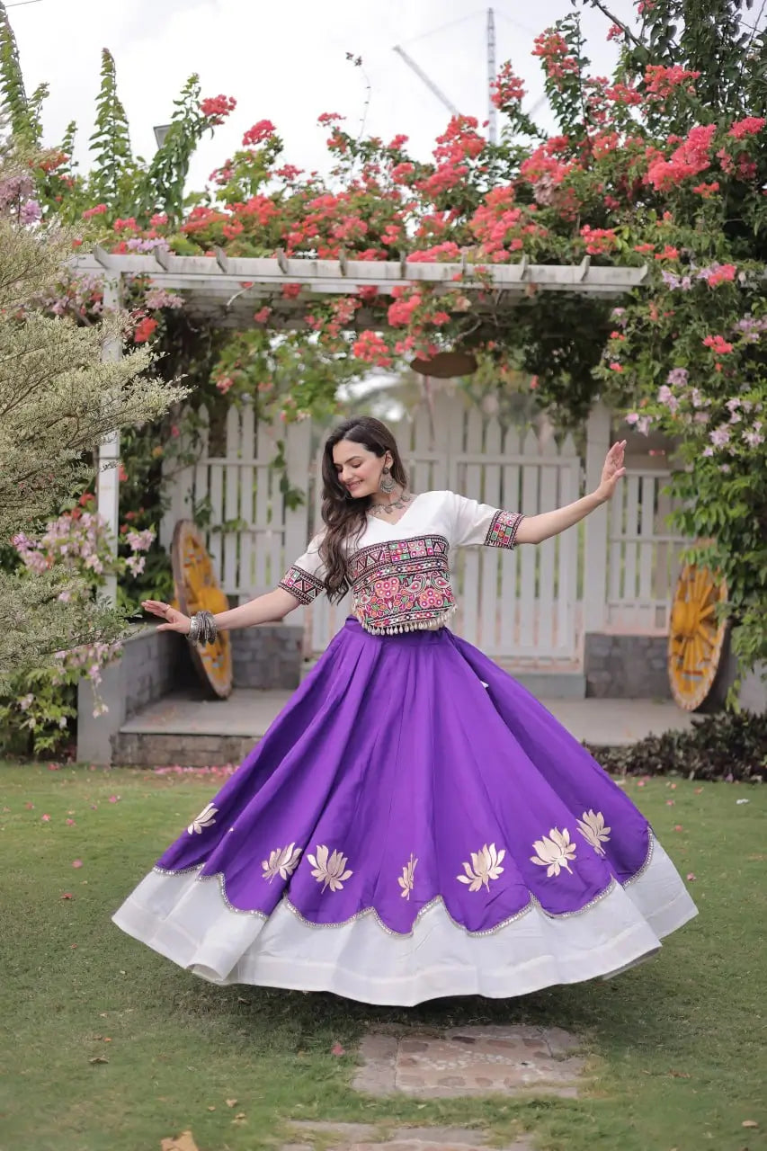 Lotus Gota Mirror Lehenga Set