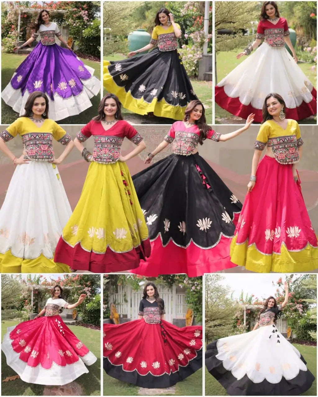Lotus Gota Mirror Lehenga Set