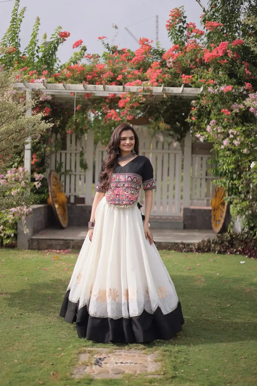 Lotus Gota Mirror Lehenga Set