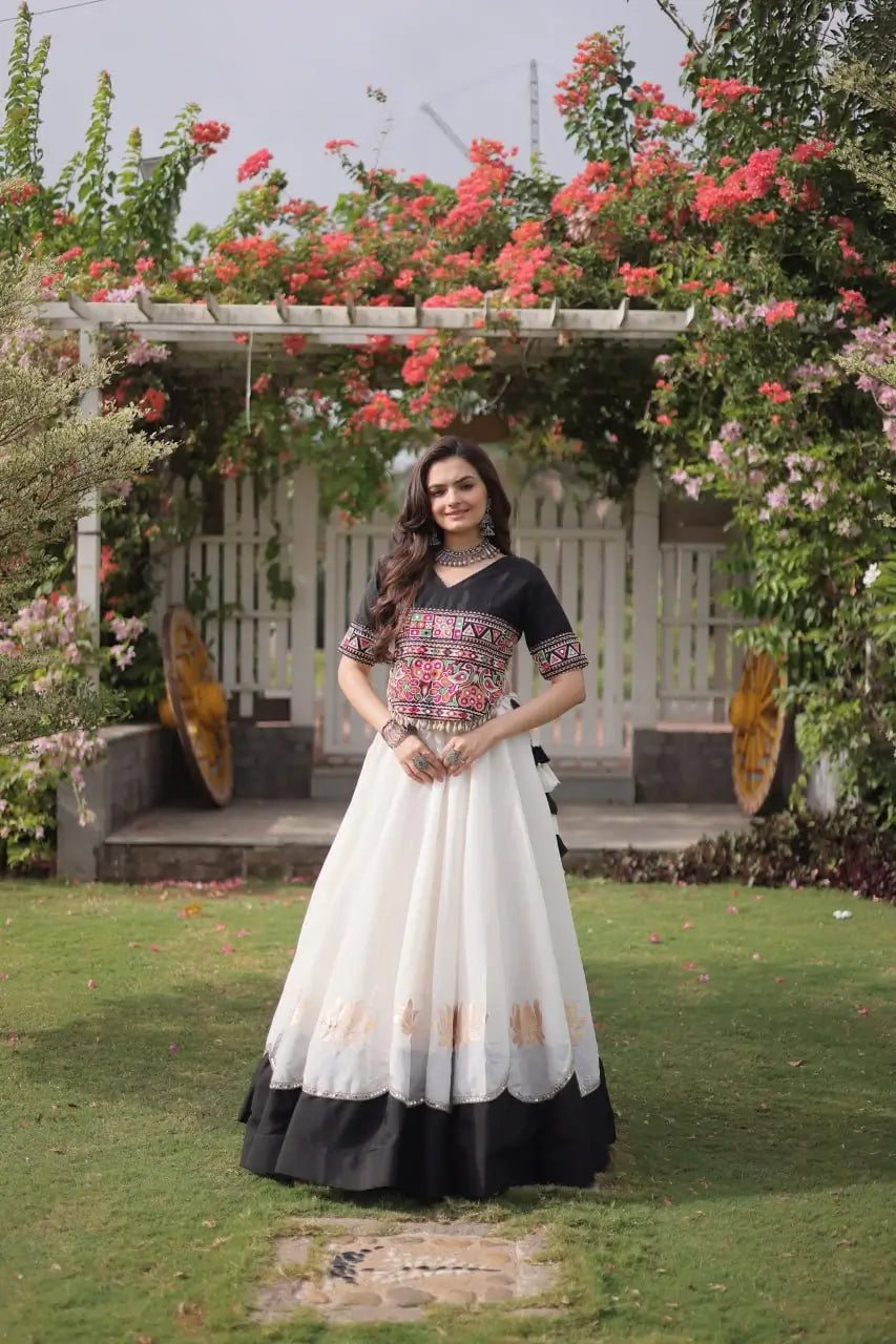 Lotus Gota Mirror Lehenga Set