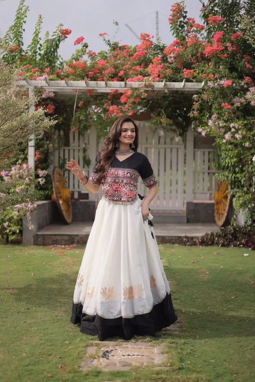 Lotus Gota Mirror Lehenga Set