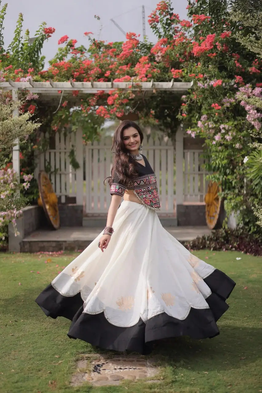 Lotus Gota Mirror Lehenga Set