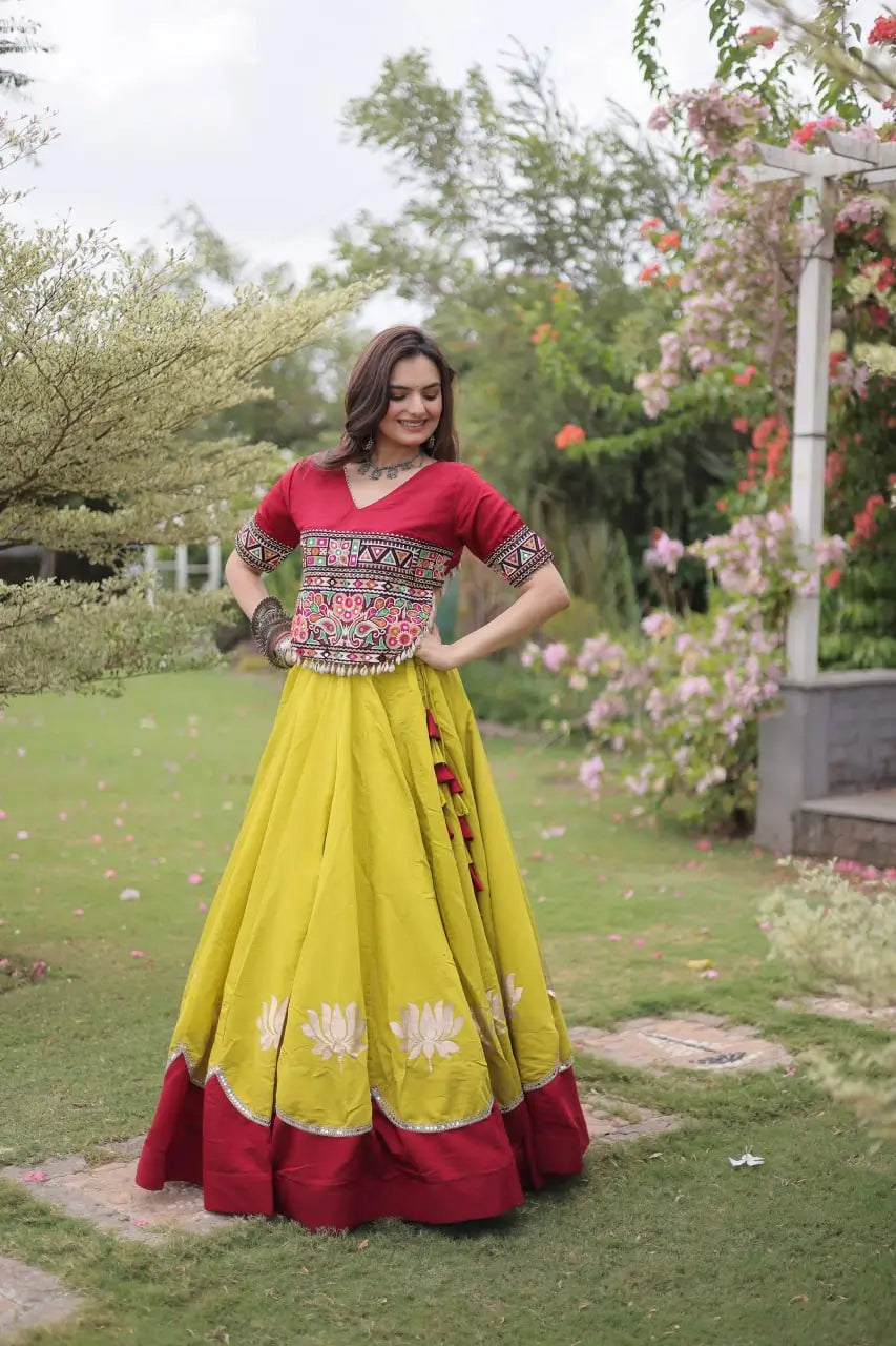 Lotus Gota Mirror Lehenga Set