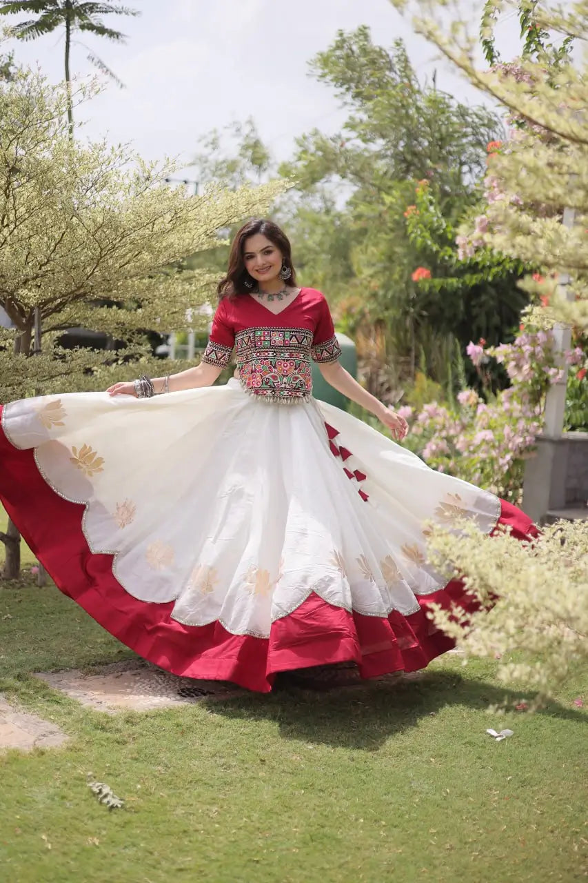 Lotus Gota Mirror Lehenga Set
