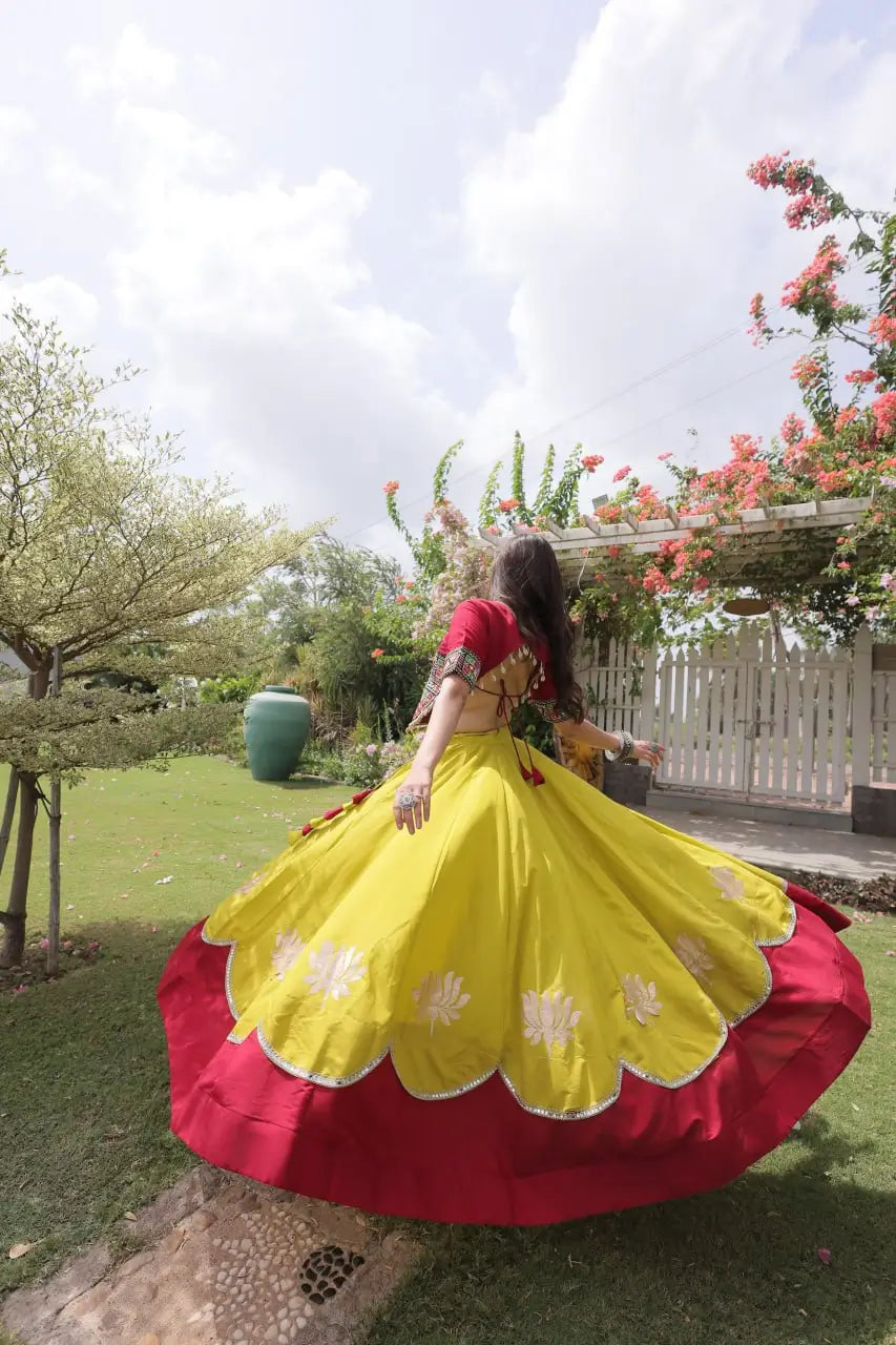 Lotus Gota Mirror Lehenga Set