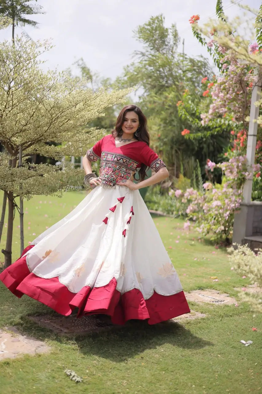 Lotus Gota Mirror Lehenga Set