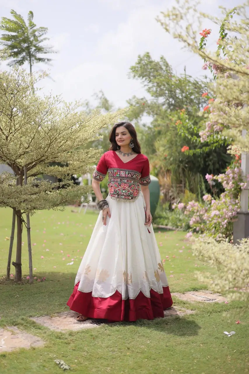Lotus Gota Mirror Lehenga Set