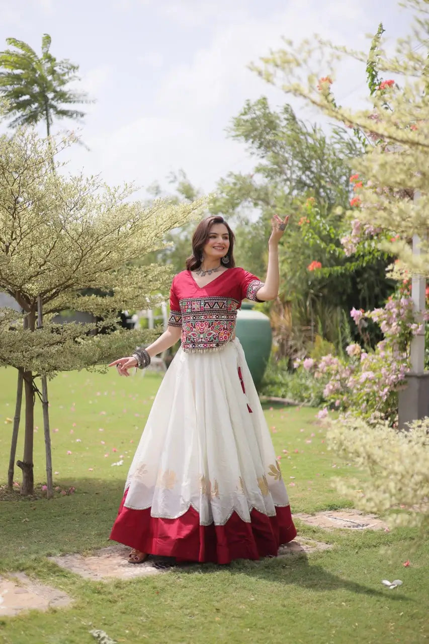 Lotus Gota Mirror Lehenga Set