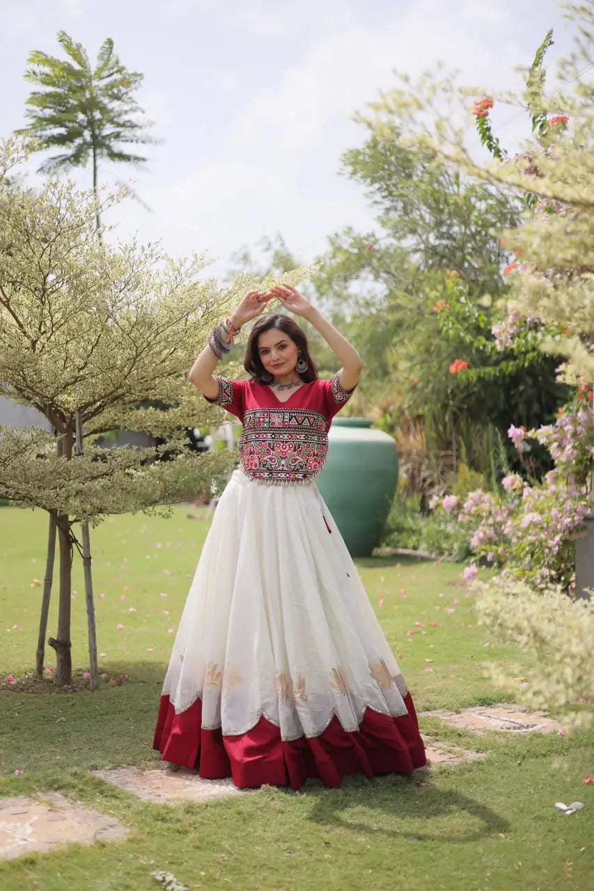 Lotus Gota Mirror Lehenga Set
