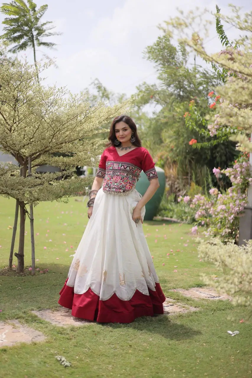 Lotus Gota Mirror Lehenga Set