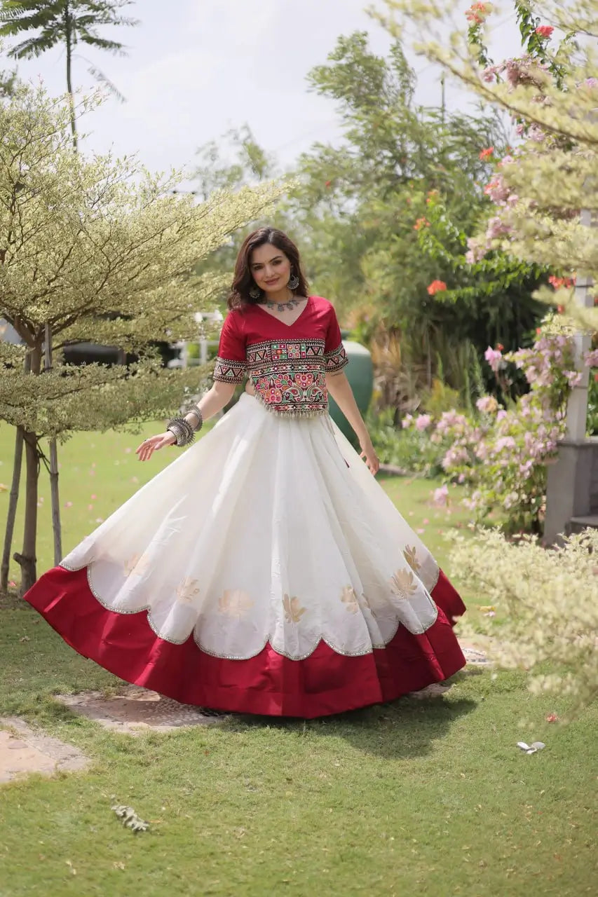 Lotus Gota Mirror Lehenga Set