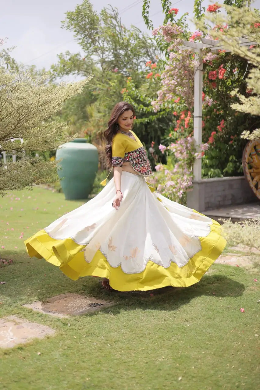 Lotus Gota Mirror Lehenga Set
