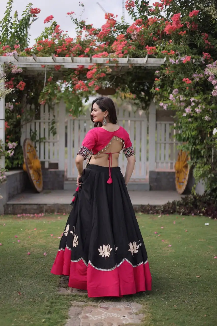 Lotus Gota Mirror Lehenga Set
