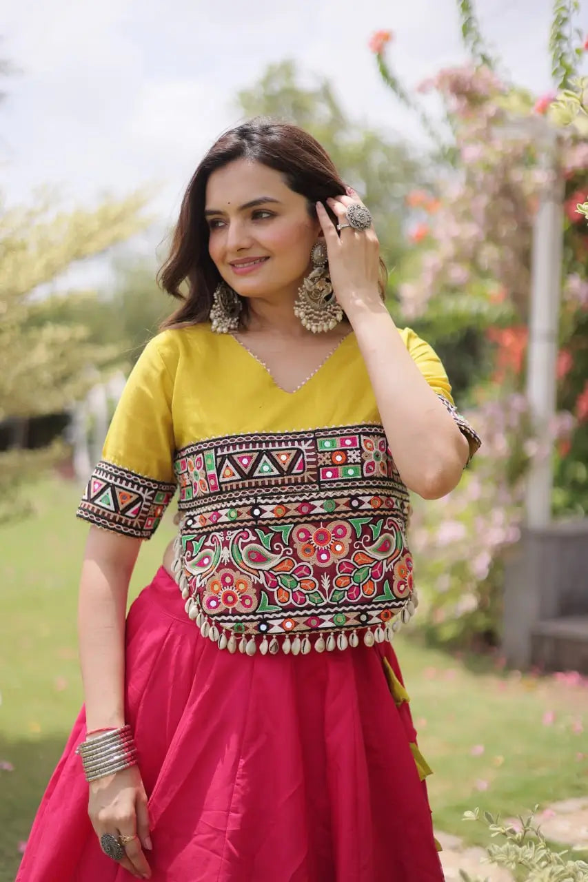 Lotus Gota Mirror Lehenga Set