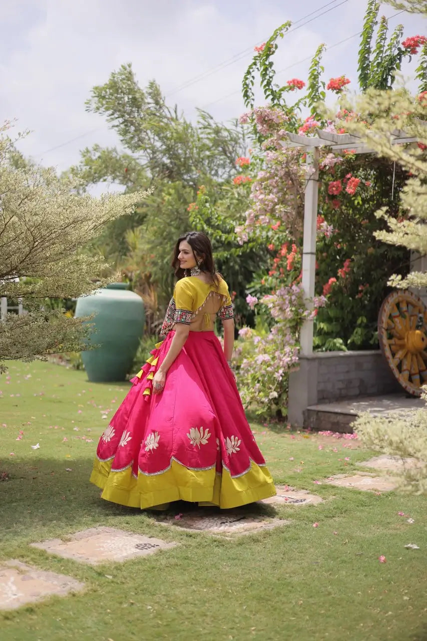 Lotus Gota Mirror Lehenga Set