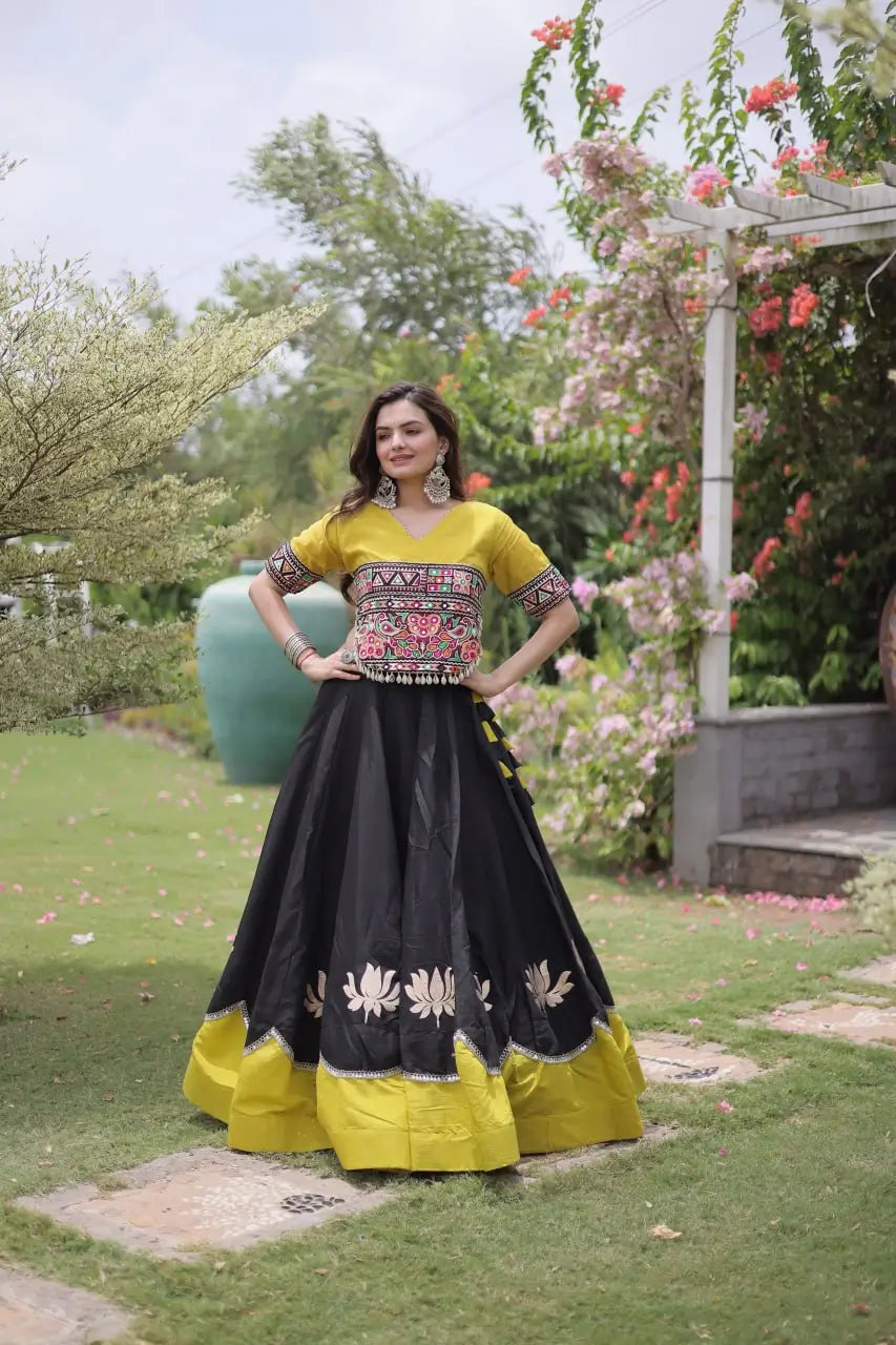 Lotus Gota Mirror Lehenga Set