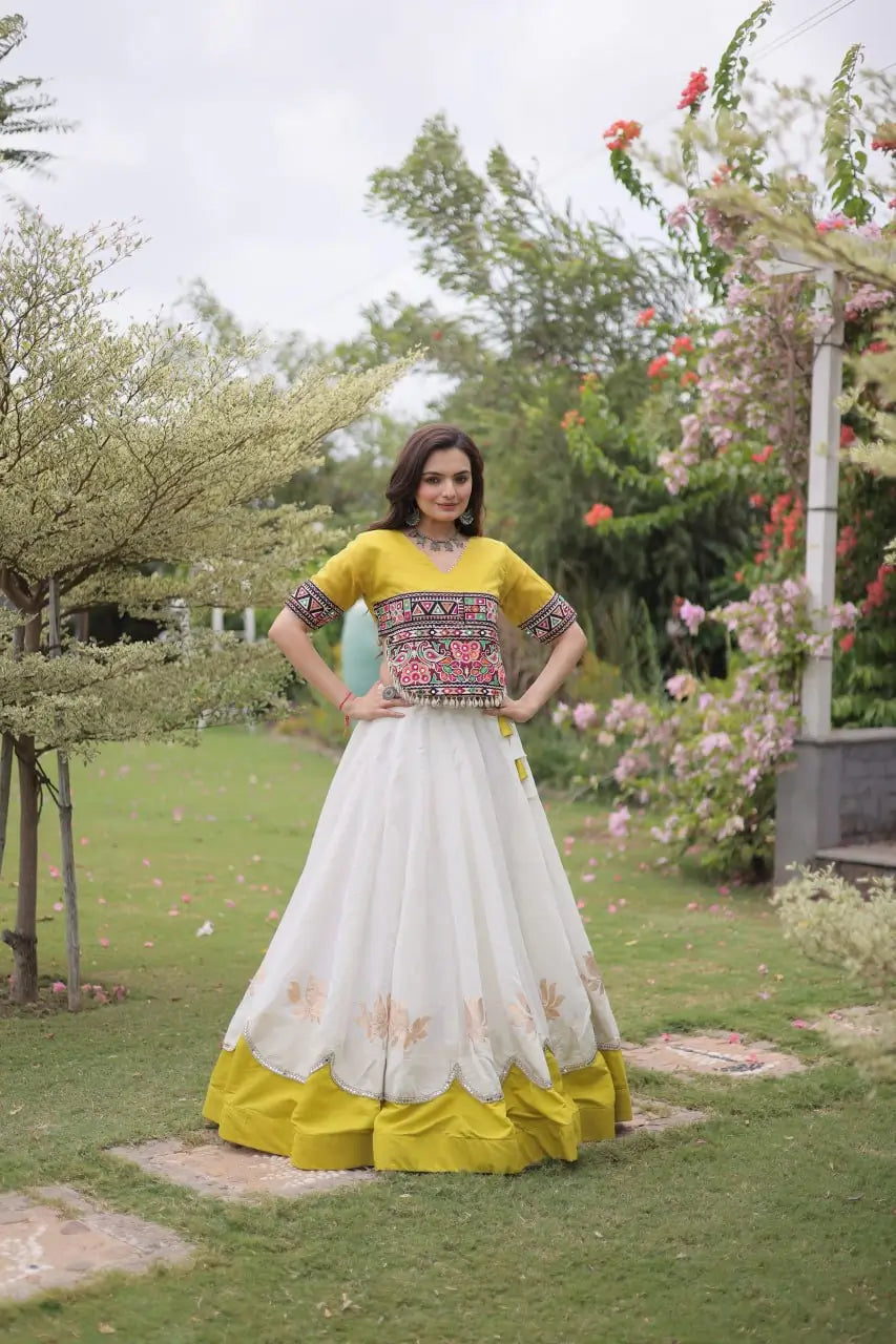 Lotus Gota Mirror Lehenga Set
