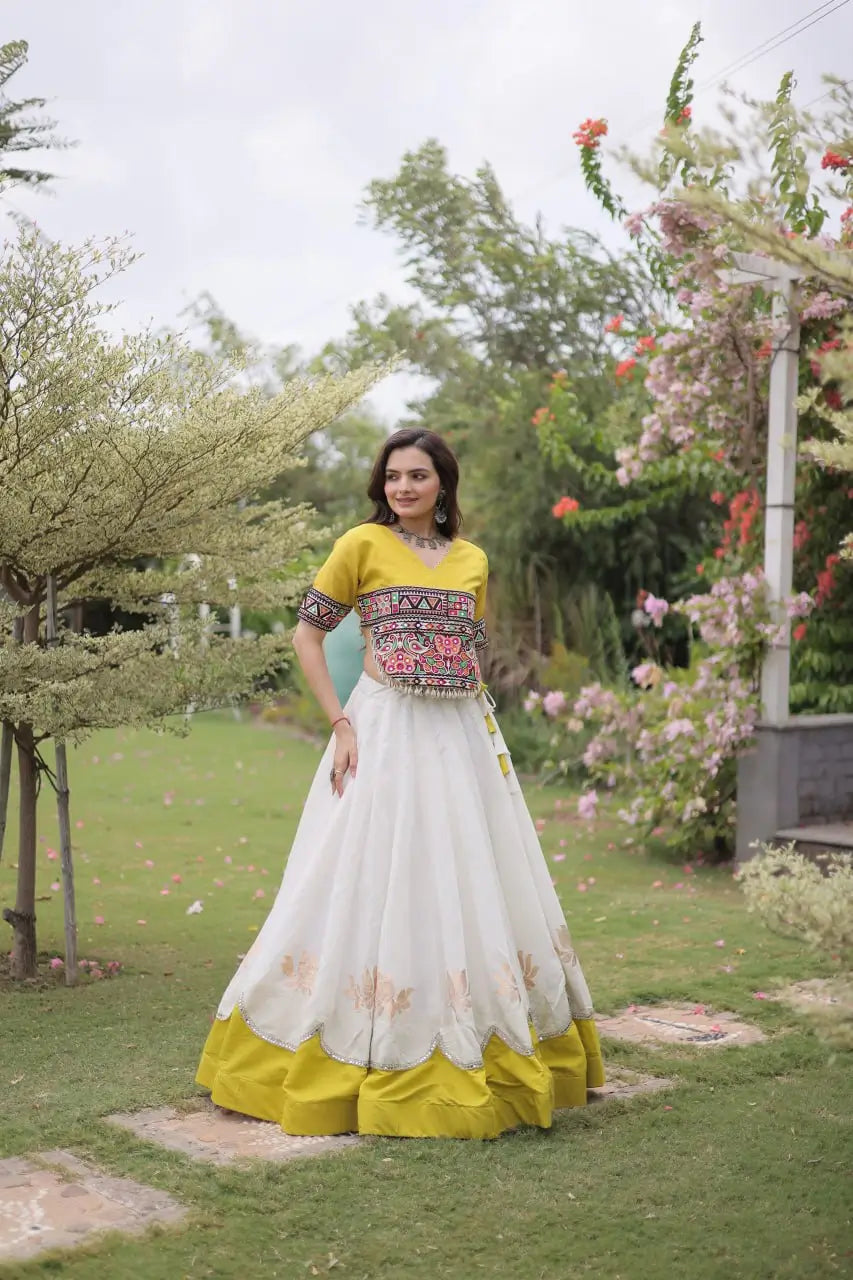 Lotus Gota Mirror Lehenga Set