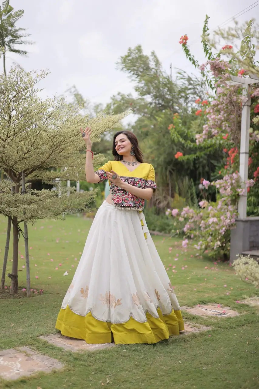 Lotus Gota Mirror Lehenga Set