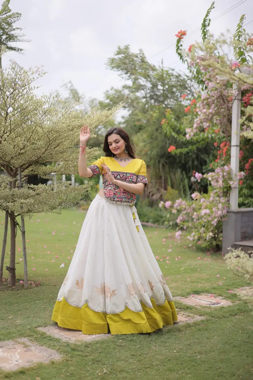 Lotus Gota Mirror Lehenga Set