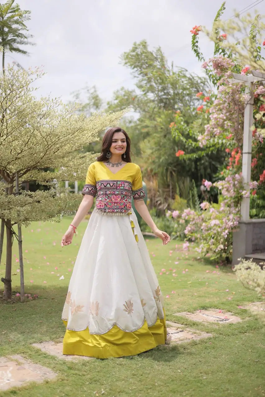 Lotus Gota Mirror Lehenga Set