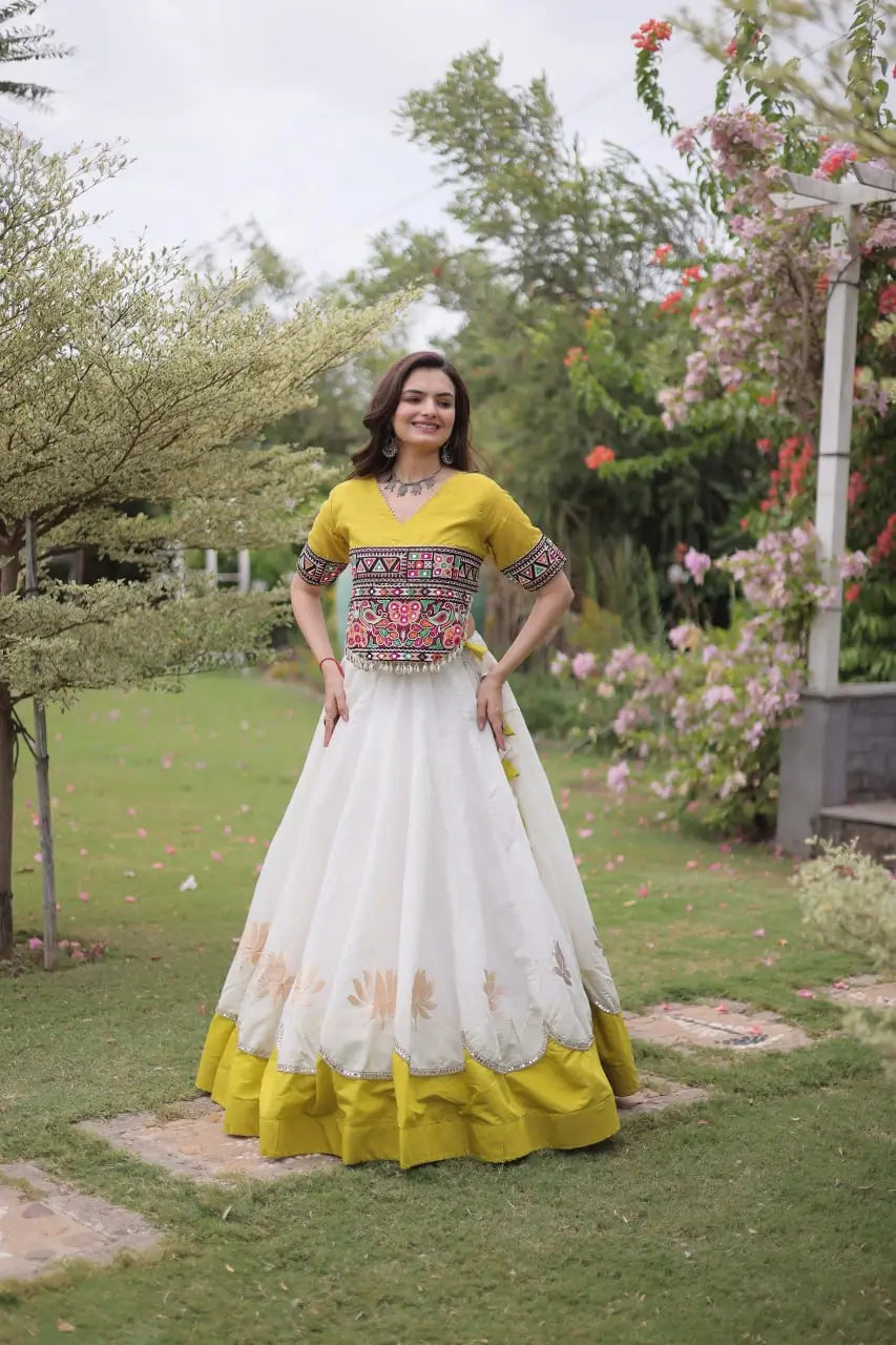 Lotus Gota Mirror Lehenga Set