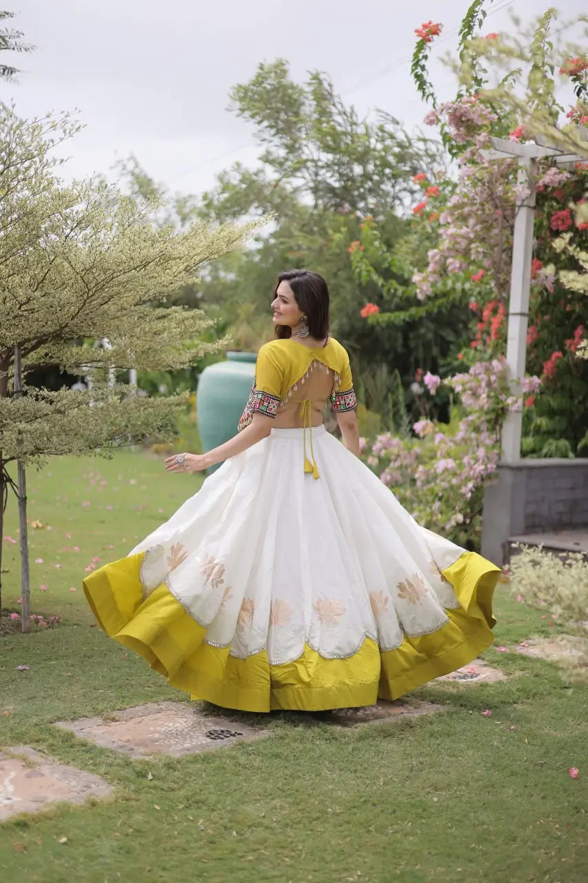 Lotus Gota Mirror Lehenga Set