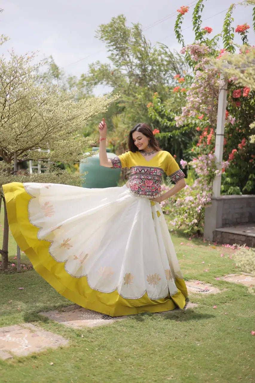 Lotus Gota Mirror Lehenga Set