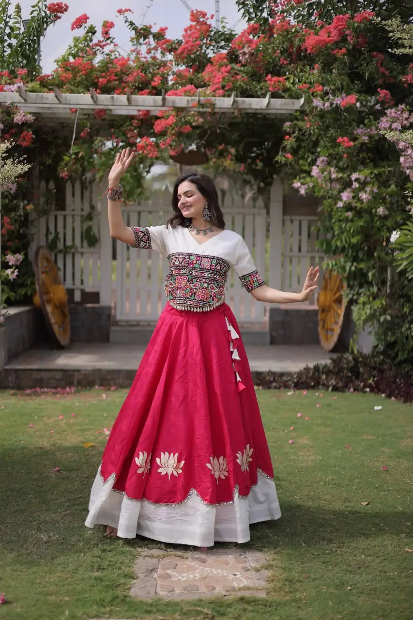 Lotus Gota Mirror Lehenga Set