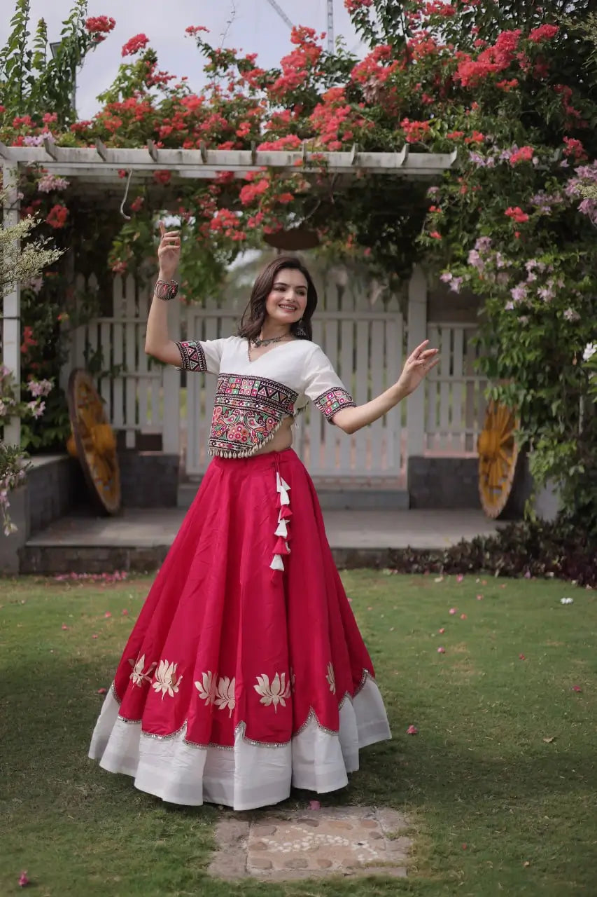 Lotus Gota Mirror Lehenga Set