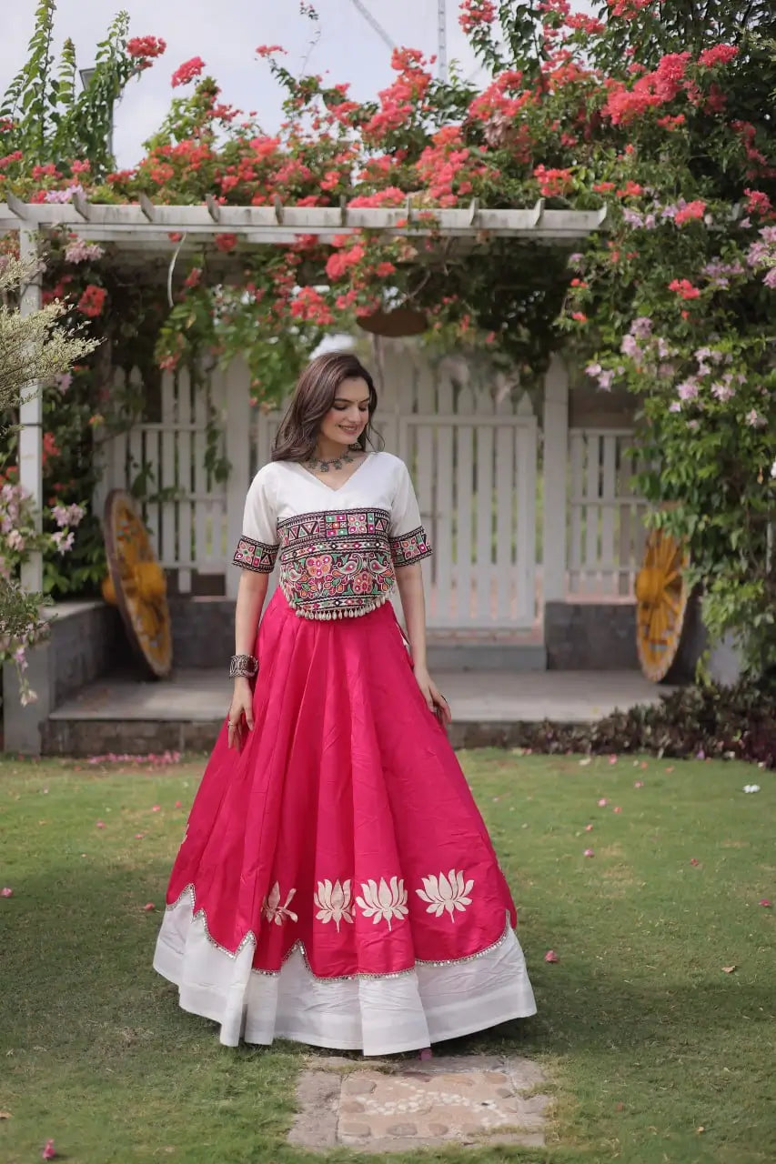 Lotus Gota Mirror Lehenga Set