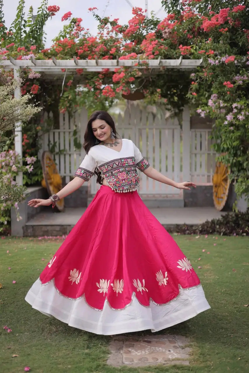 Lotus Gota Mirror Lehenga Set