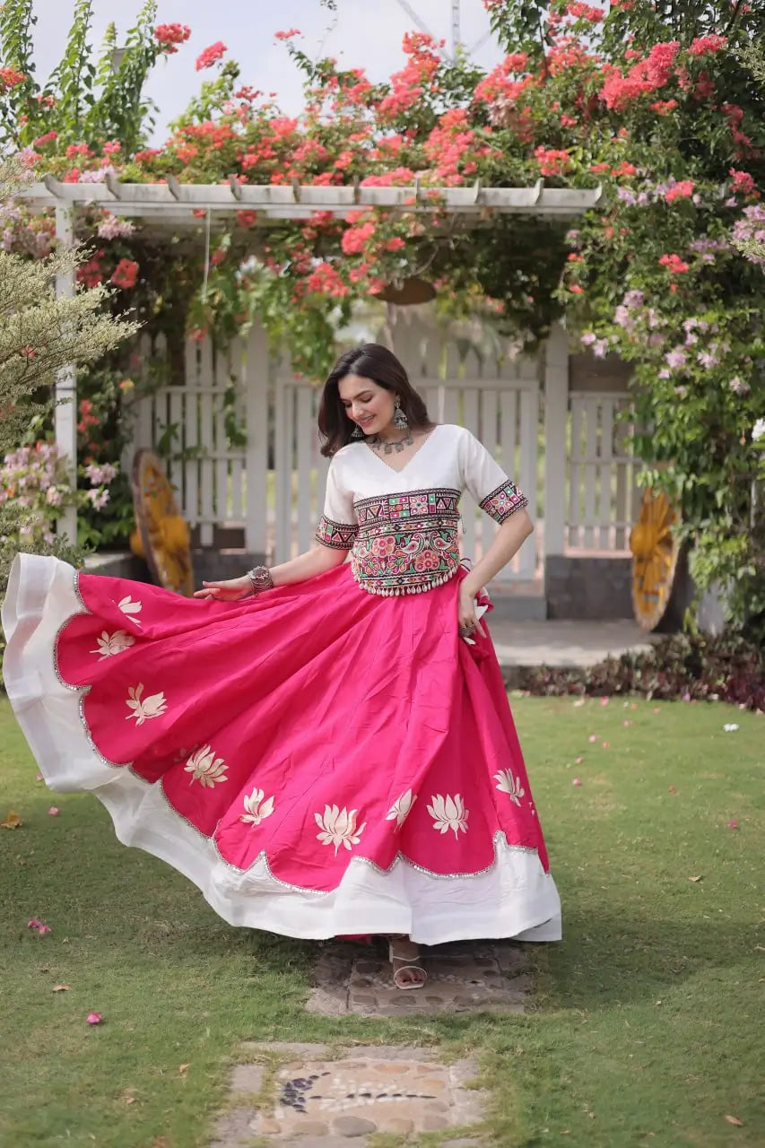 Lotus Gota Mirror Lehenga Set