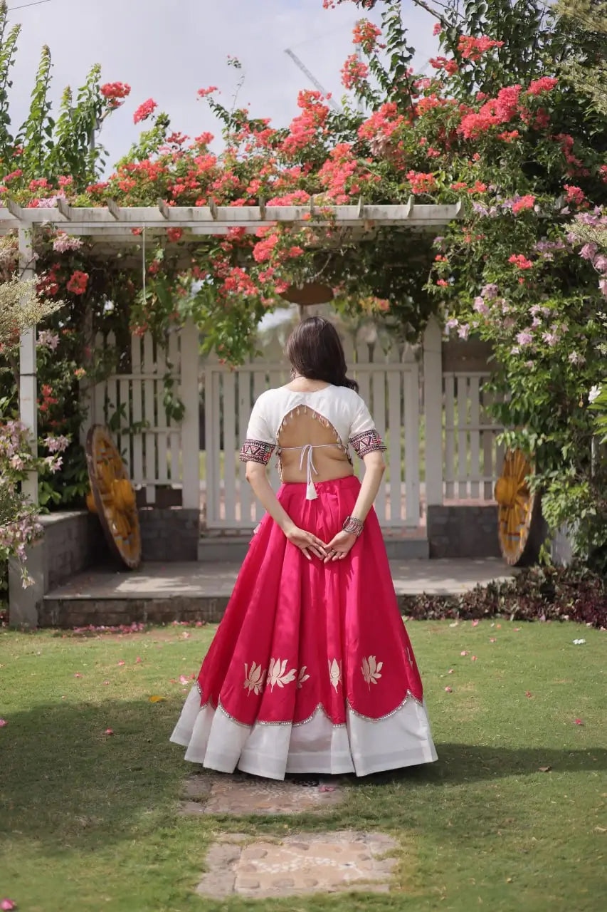 Lotus Gota Mirror Lehenga Set