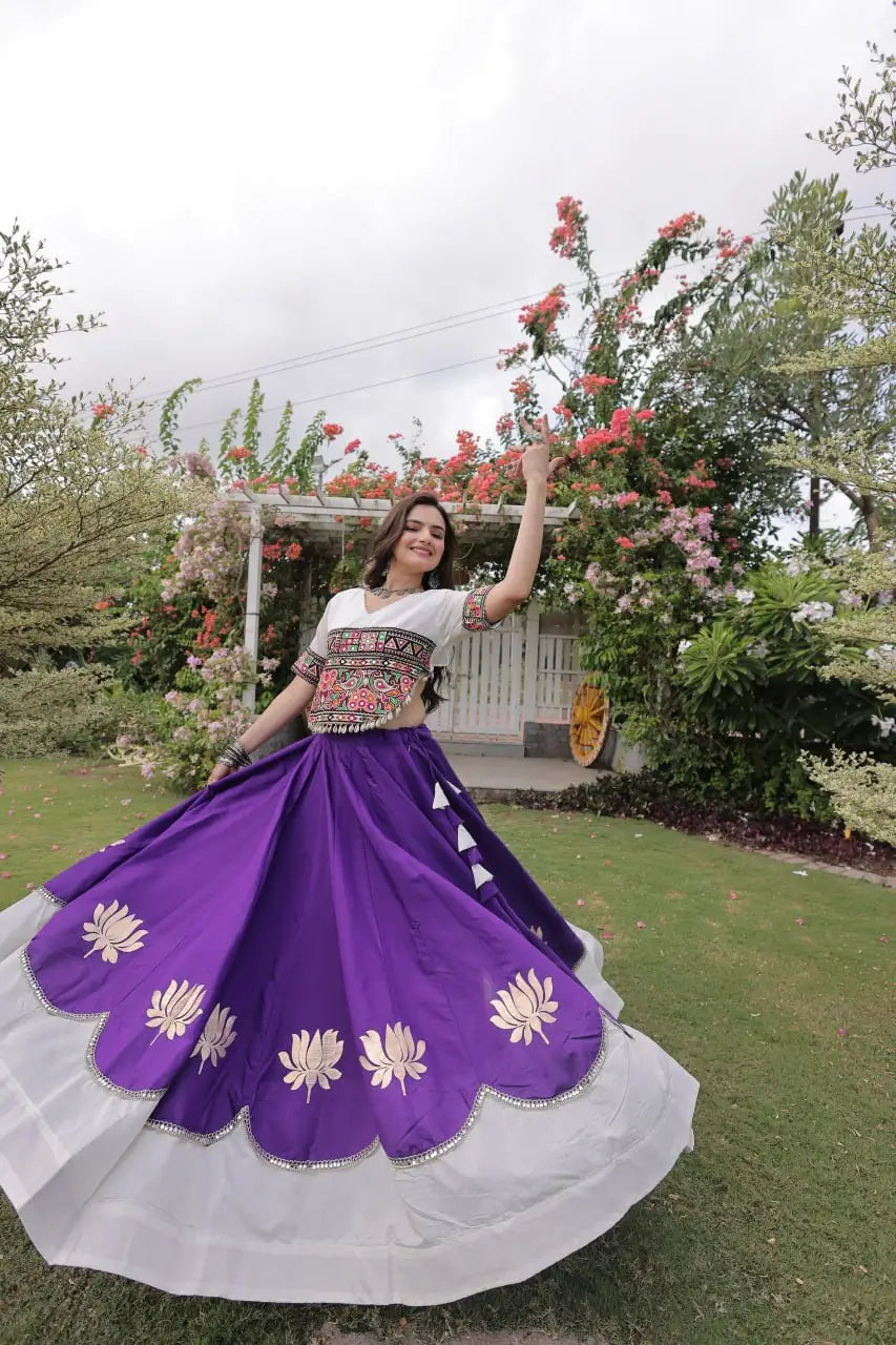 Lotus Gota Mirror Lehenga Set