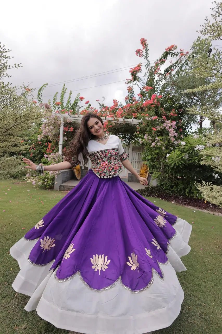 Lotus Gota Mirror Lehenga Set