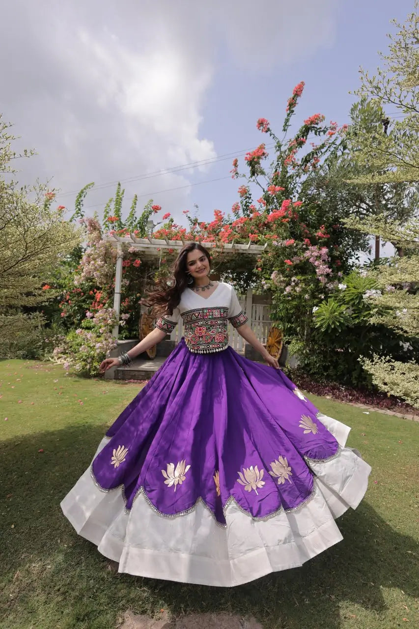 Lotus Gota Mirror Lehenga Set