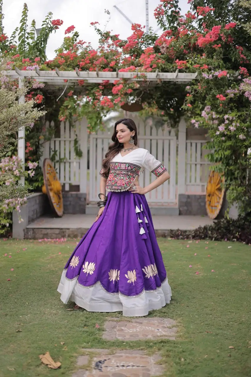 Lotus Gota Mirror Lehenga Set