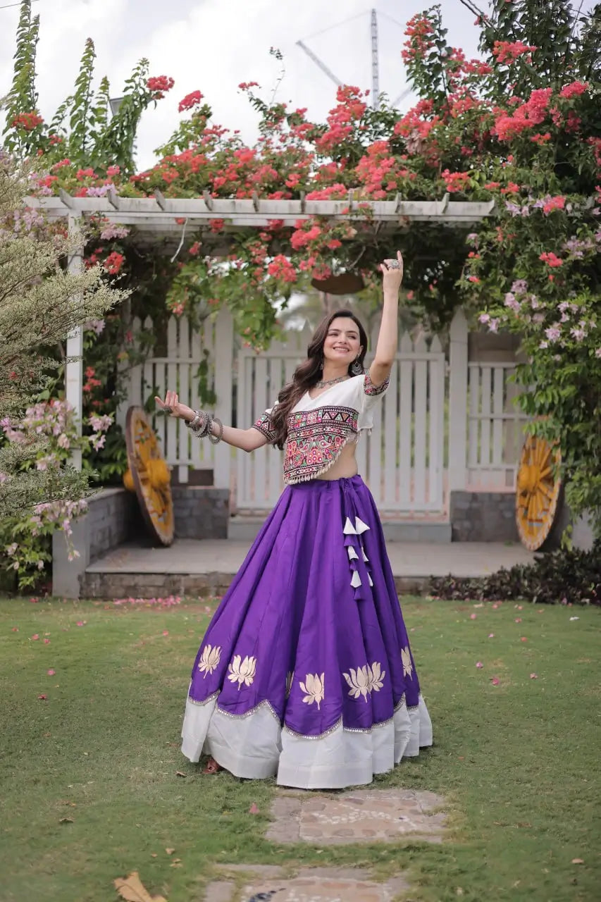 Lotus Gota Mirror Lehenga Set