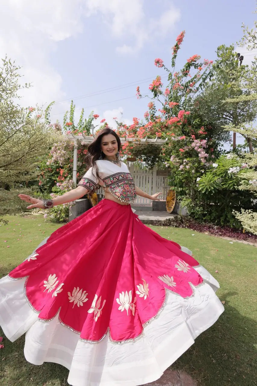 Lotus Gota Mirror Lehenga Set