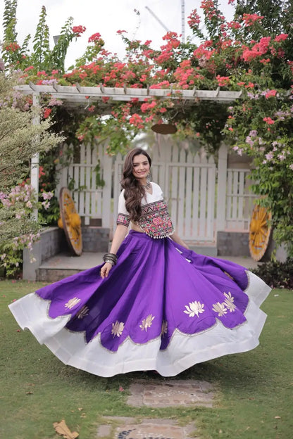 Lotus Gota Mirror Lehenga Set