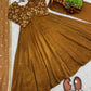 Luxe Crunchy Silk Embroidered Partywear Gown Pant Set