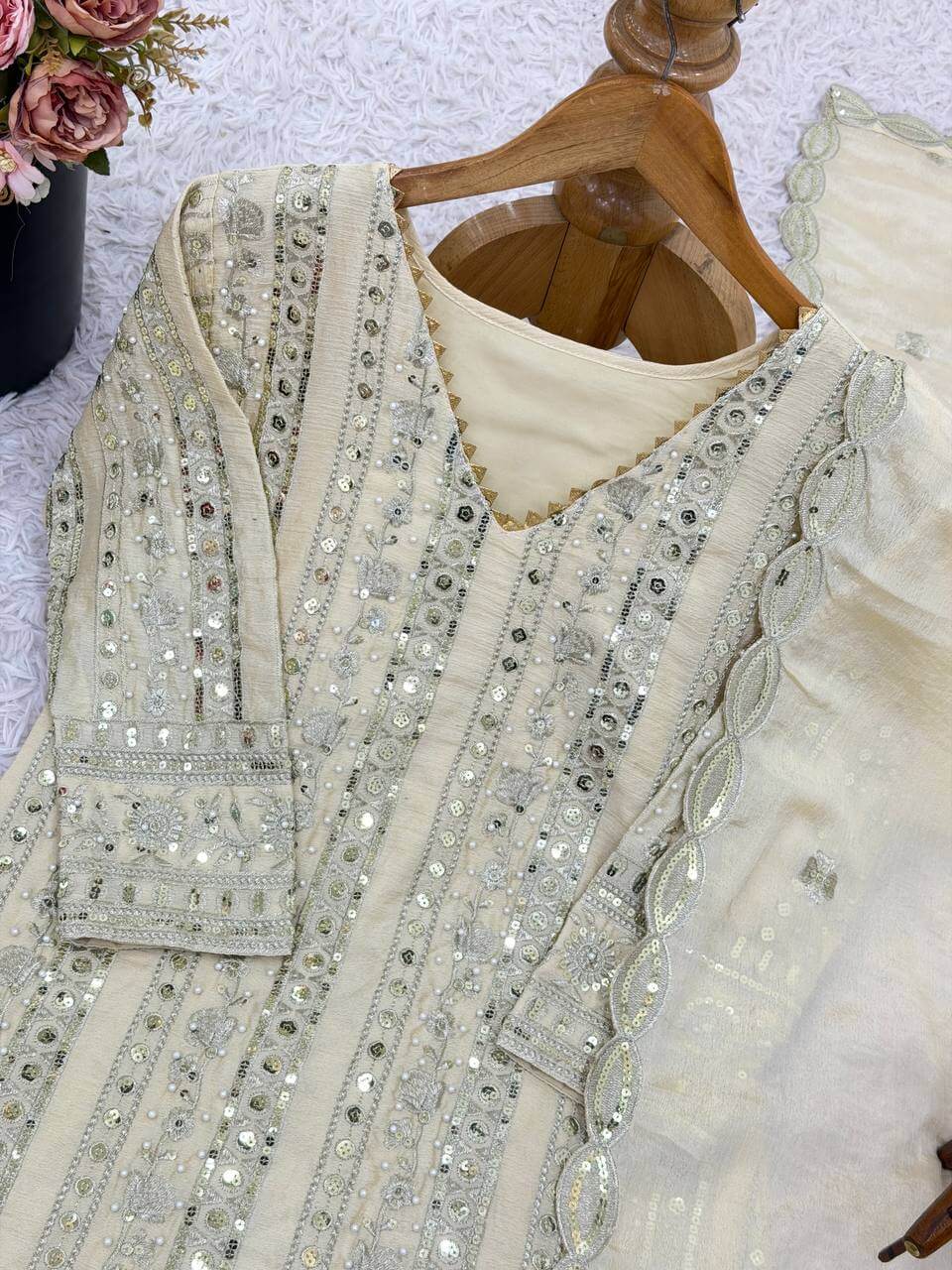 Luxe Georgette Bollywood Style Embroidered Partywear Gharara Set