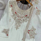 Luxury Chinnon Silk Embroidered Suit Set with Palazzo & Dupatta