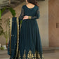 Luxury Designer Gown with Dupatta – Faux Blooming Georgette with Zari & Sequins Embroidery